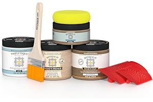 Retique It Wood Finish Countertop Kit – GO Beyond Faux Wood with Paintable Liquid Wood Based Primer and Gel Stain - Graining Tools Included (Countertop Kit, Barn Wood)