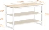 SIMPDIY 3 Tier Shoe Rack Bench White Oak Load 150kg Entryway Hallway view 3