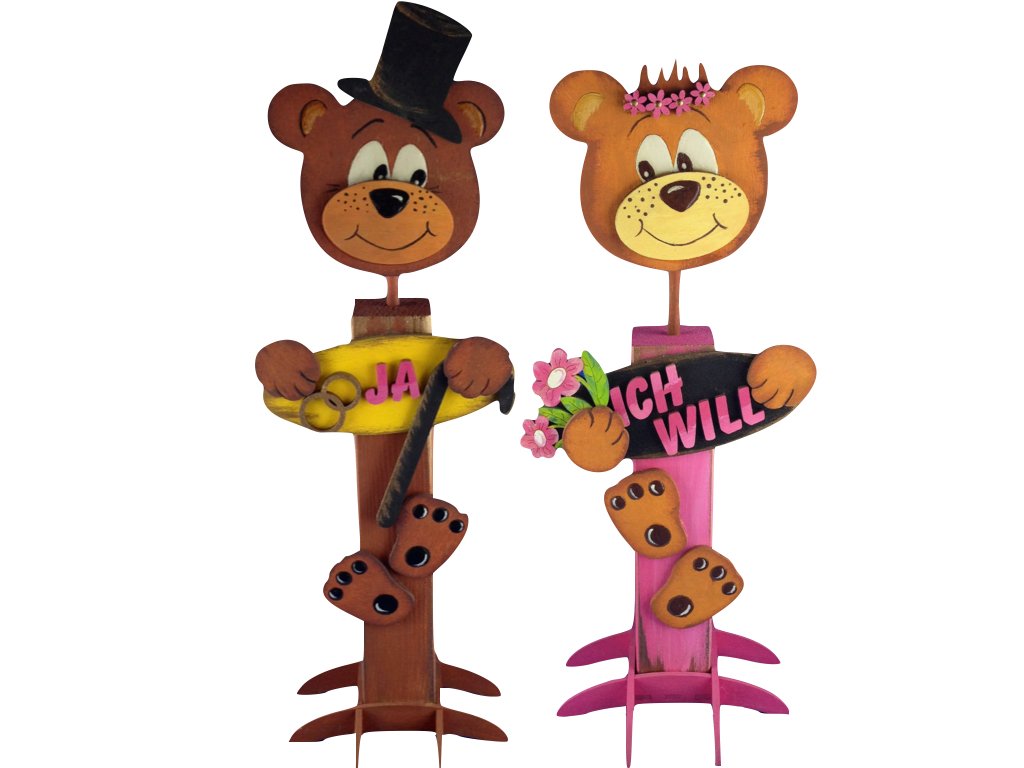 News A-TEL3409BP Petra's Craft Making Kit, MINI-'Teddy Leibgarde Brautpaar'Fertigmaß, 37 x 23 CM Wood