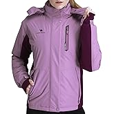 CAMEL CROWN Women’s Mountain Snow Waterproof Ski Jacket Detachable Hood Windproof Fleece Parka Rain Jackt Winter Coat
