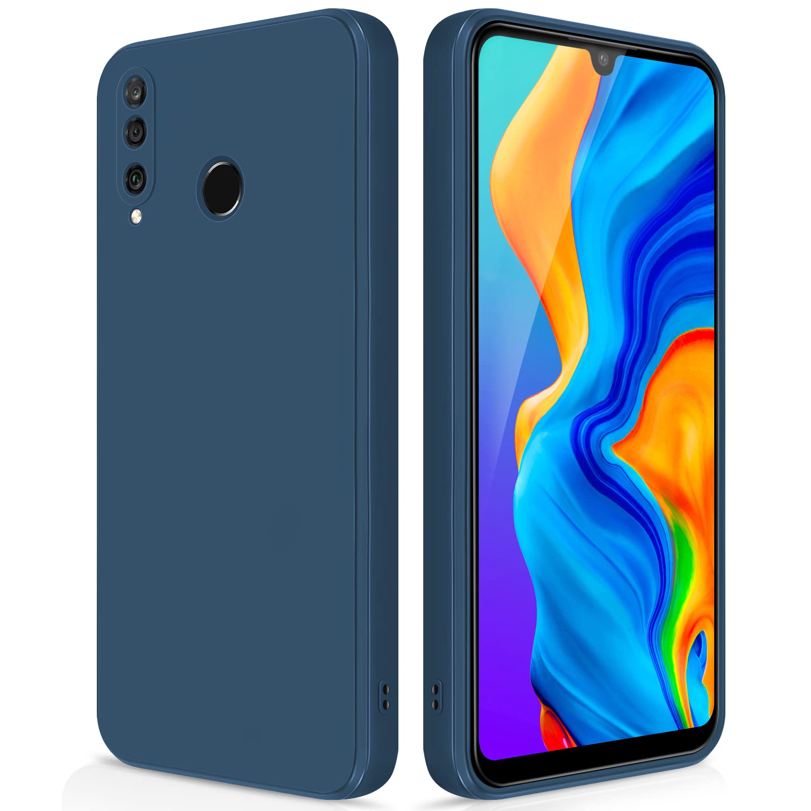 GiiYoon Case Compatible with Huawei P30 Lite, Silky-Soft Touch Full-Body Protective Phone Silicone Case, Shockproof Cover with Microfiber Lining, Blue — image 1