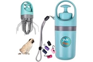 JMK paw Pooper Scooper for Dog – Portable Dog Poop Holder with Waste Bag Pouch, Doggy Yard Trash Picker Upper, Small & Large Dogs Poop Scoop with Claw Pickup Tool, Travel Pet Accessories for Walking