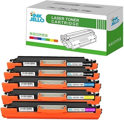 InkJello Compatible Toner 5-Pack for HP CP1025 M175 M275 CE310A CE311A CE312A