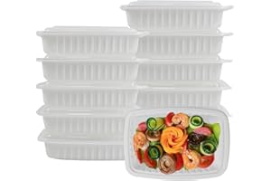 Tabergpak Meal Prep Food Containers Reusable 60 Pack 1 Compartment To Go Containers with Lids,Plastic Lunchable Boxes Container,Microwave & Freezer & Dishwasher Safe