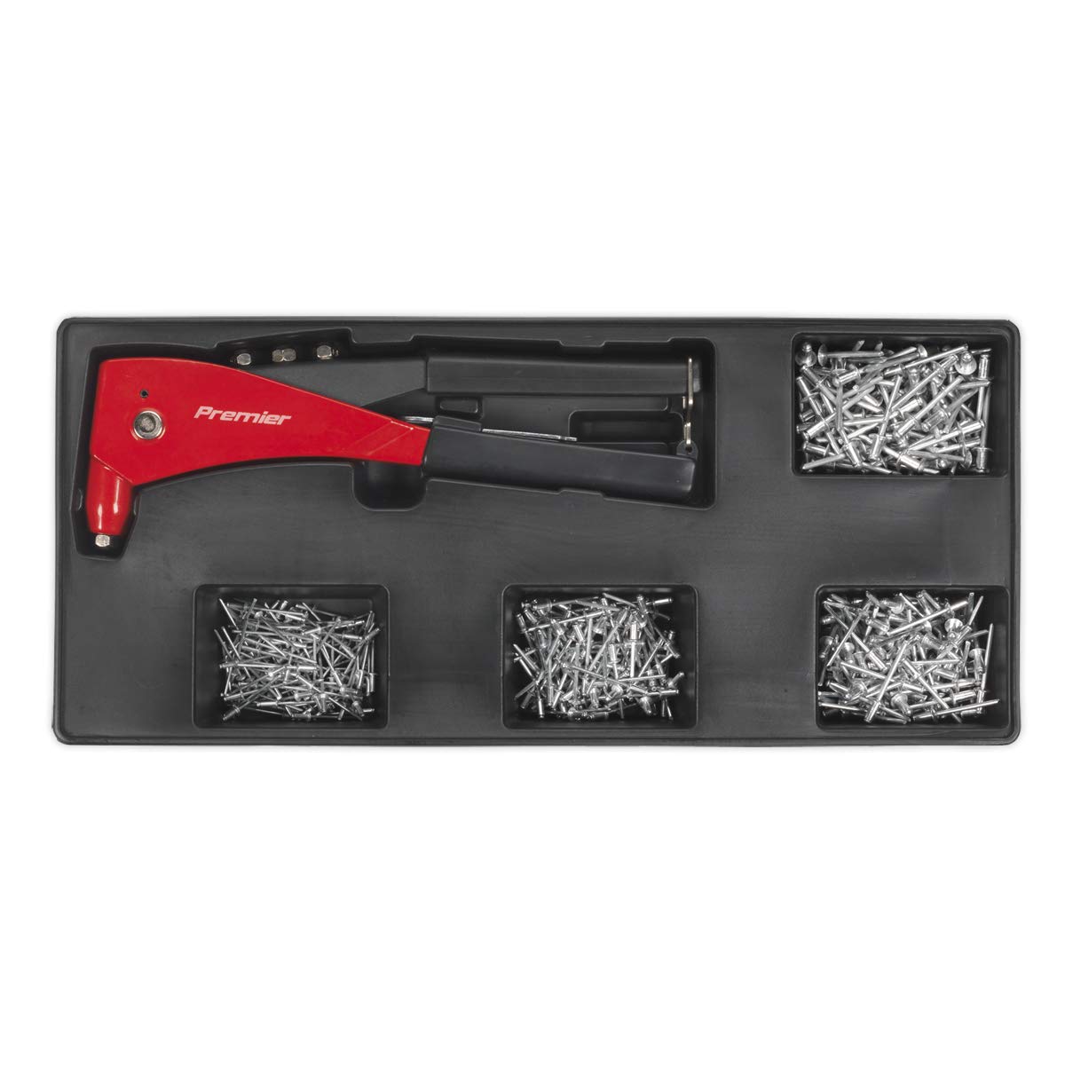 Sealey Tbt15 Tool Tray With Riveter And 400 Assorted Rivet Set