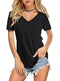 Amoretu Women Summer T Shirts Short Sleeve Curved