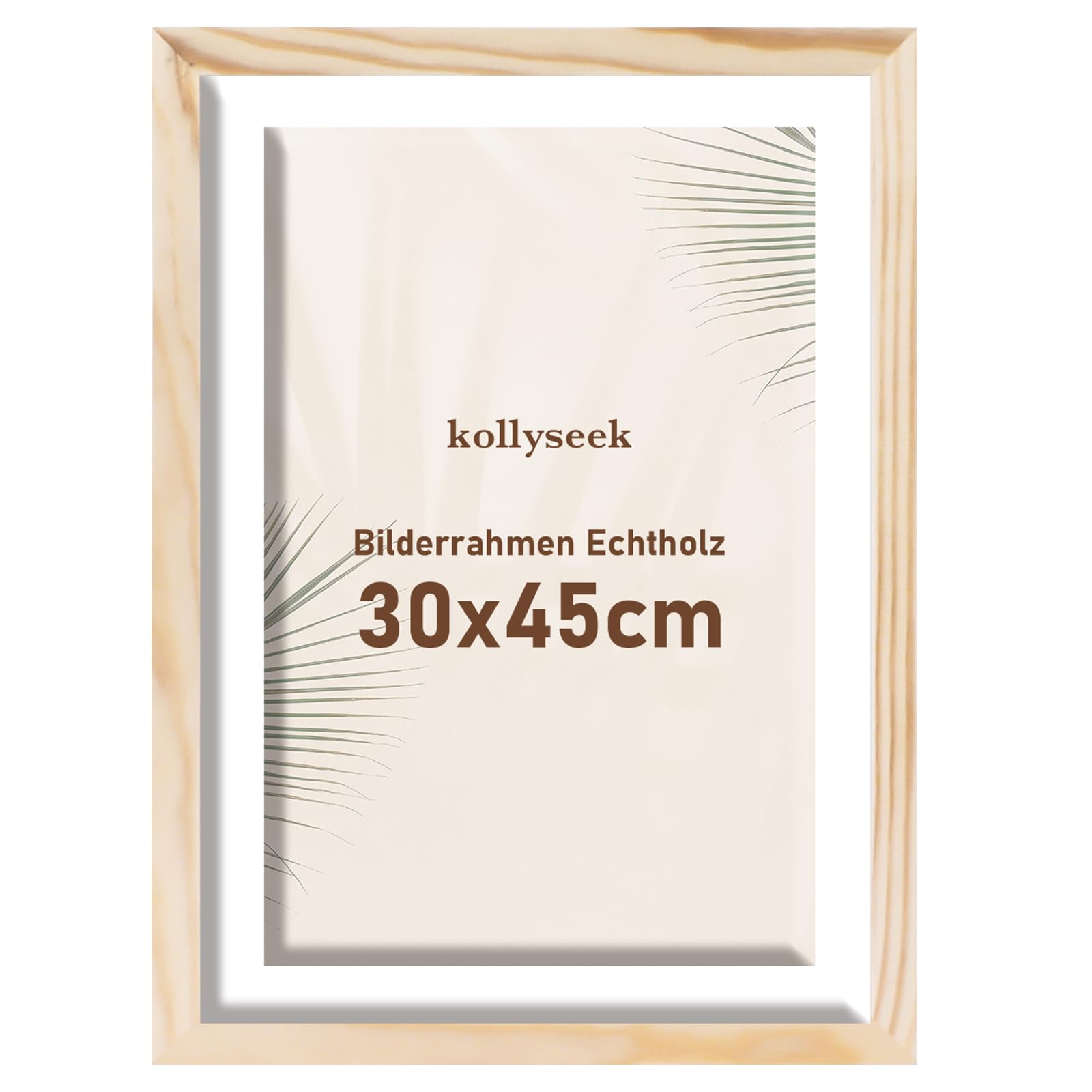 kollyseek Picture Frame 30 x 45 cm Real Wood with Mount Wooden Frame with Acrylic Glass Pine Wood Photo Frame with Shatterproof Acrylic Glass Panels Picture Frame Wood Room Decoration