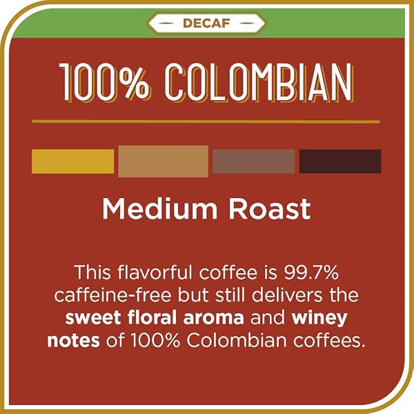 DON FRANCISCO’S DECAF 100% COLOMBIA COFFEE PODS, 24 COUNT, MEDIUM ROAST, COMPATIBLE WITH KEURIG BREWERS