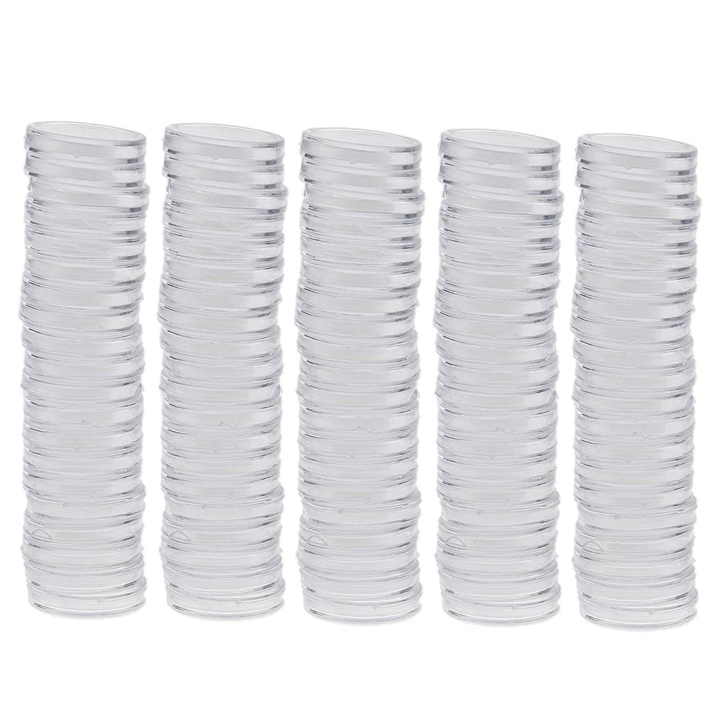zalati Coin Holder Capsules 100pcs Round Plastic Coin Container Storage Protection Case for Collection - 22mm/ 0.87inch