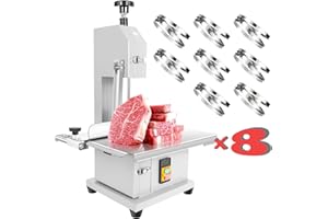 ESAFIO 2000W Commercial Meat Band Saw – Energy-Saving Electric Stainless Steel Vertical Bone with 8 Bonus Blades (1800W)