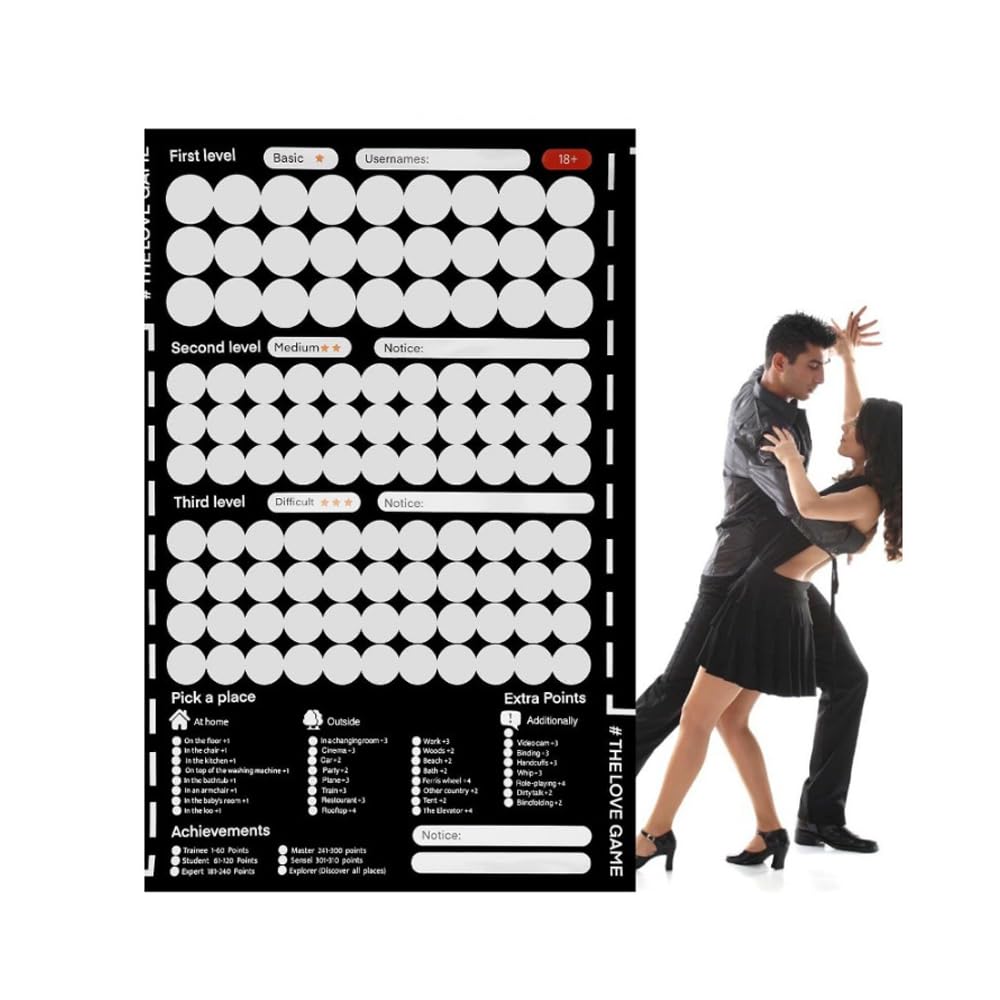 Kopinma 100 Dates Scratch Off Poster, The Love Game Scratch Off Poster Game for Couples Valentine's Day Gifts, Wall Couples Romantic Date Poster Gift for Her and for Her Anniversary