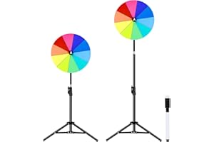 Airpark Spinning Prize Wheel for Fortune 12 Inch Dry Erase Floor Stand and Tabletop All-Metal Roulette Wheel for with Stand Personal Use, Parties and Carnival Games