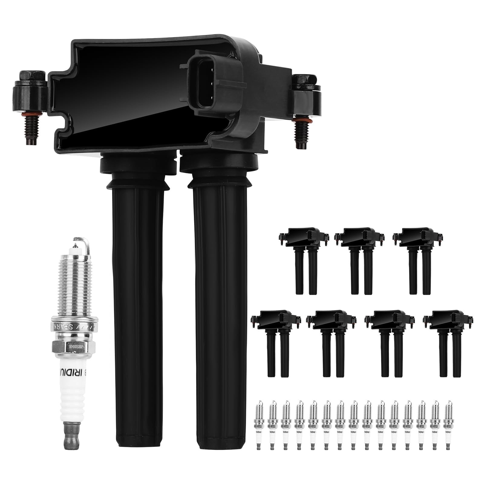 Photo 1 of Autoexact Ignition Coil Pack and Iridium Spark Plug Set Fit for 5.7 V8 HEMI Dodge 2008-2024 Ram 1500 2009-2018 Ram 2500 3500 2008-2024 Durango Charger Jeep Grand Cherokee Wagoneer, UF504 92145 8 pack