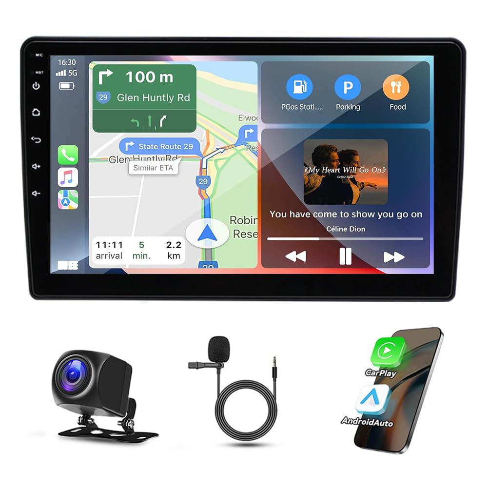 Photo 1 of 10" Android 13 Car Stereo for Ford F150 2004-2008, for F250 F350 2006-2014 Touch Screen 2G+32G Double Din Car Audio Receiver w/Wireless Carplay Android Auto GPS WiFi SWC BT Mirror Link Backup Camera