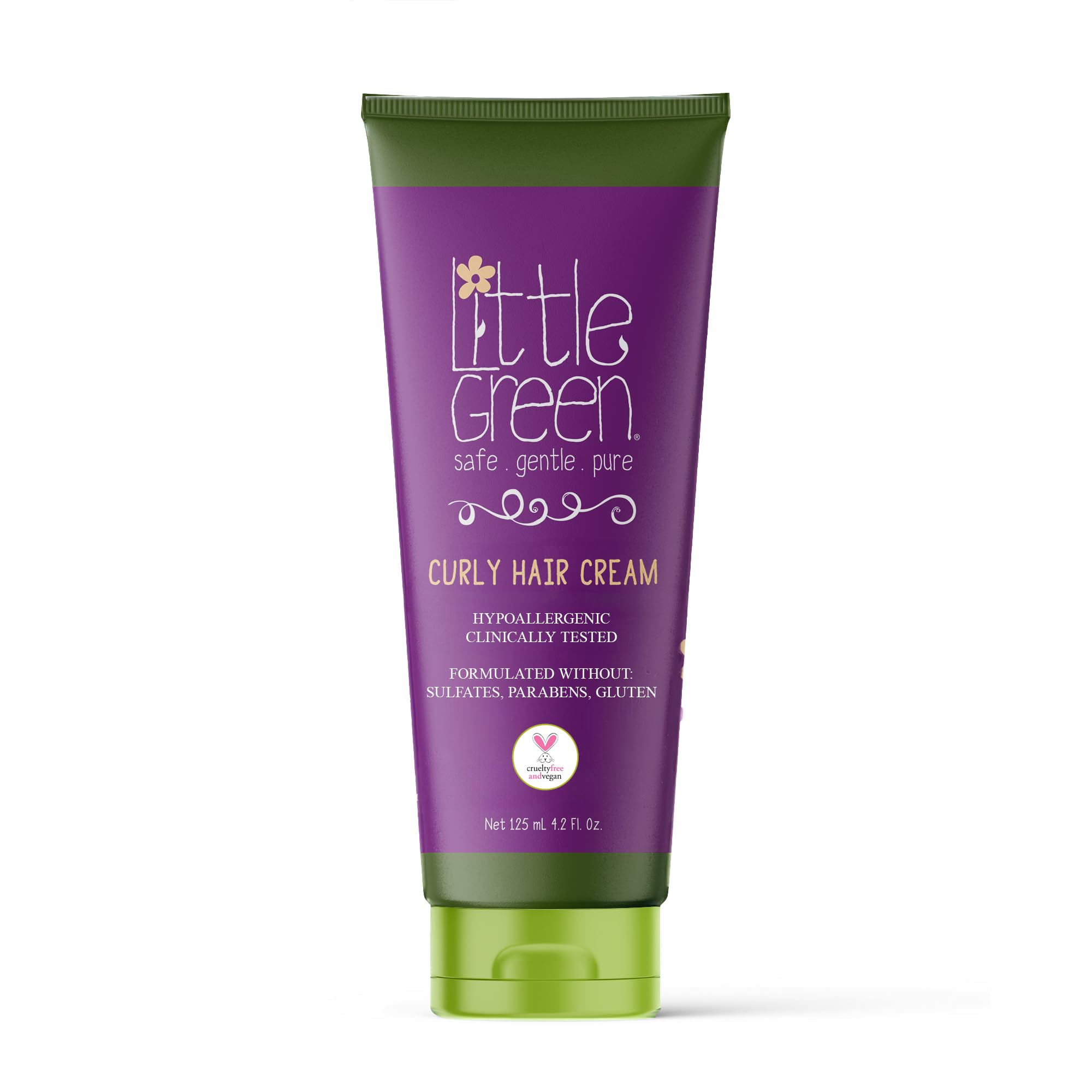 Photo 1 of Little Green Kids Curly Hair Cream, Anti Frizz Curl Defining Cream, Kids Curly Hair Products, 4.2oz