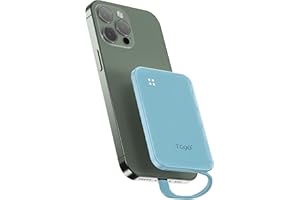 TG90° Mini Power Bank with Built-in Cable, 4500mah Compact Portable Charger External Battery Pack Compatible with iPhone 13/13 Pro Max/12/12 Pro Max/11/11 Pro Max/X/XS/SE/8 and More