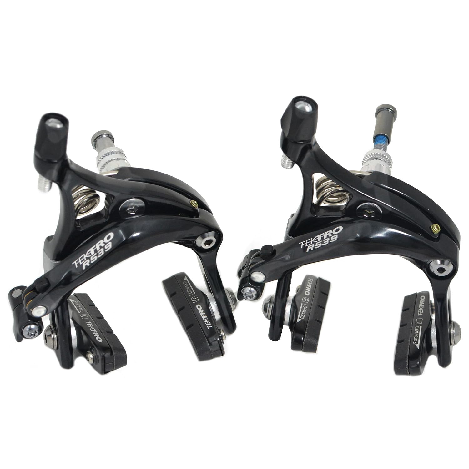 Tektro R539 Caliper Brake Set 47-59mm withQR Recessed Mount, Black, ST1415-BLACK