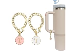 WLEAD Letter Charm Accessories for Stanley Cup – Cute 2-Piece Set for 20, 30, and 40 oz Tumblers with Handle, Perfect for Women and Girls