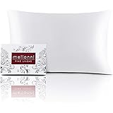 Mellanni Silk Pillowcase for Hair and Skin - Both Sides 100% Pure Natural Mulberry Silk - 19 Momme - Hidden Zipper Closure Pi