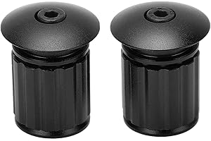Lwuey Handlebar End Caps, 1 Pair Aluminum Alloy Bike Bar Ends Plugs Black Expanding Adjustable Locking Caps Road Bicycle Grip