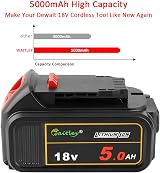 Waitley 2-Pack 18V Li-ion 5.0Ah DCB184 Replacement Battery for Dewalt DCB200 view 2