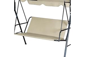 NSDAWALI Swing Seat Replacement Covers for Outdoor Patio Swing 3 Seater 600D Upgraded Thicken Oxford Waterproof Fabric Porch Swing Chair Cushion Covers (Beige, 54.3x19.5x19.5 inches)