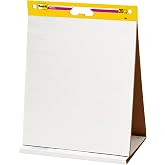 Post-it Meeting Chart, 20 x 23 in, White, 1 Pad, 20 Sheets/Pad | Premium Self Stick Flip Chart Paper, Great for Teachers and Students, Built-in Easel Stand