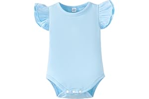 Magic Park 0-24M Infant Girl Romper Baby Girls Solid Color Bodysuit Toddler Ruffle Jumpsuit Shirts Casual Tops Baptism Shirt