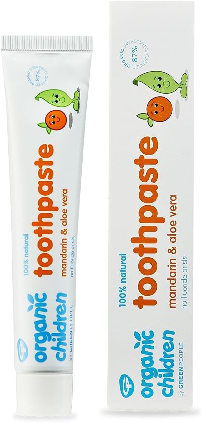 GreenPeople Organic Children Mandarin & Aloe Toothpaste 50ml - Fluoride Free