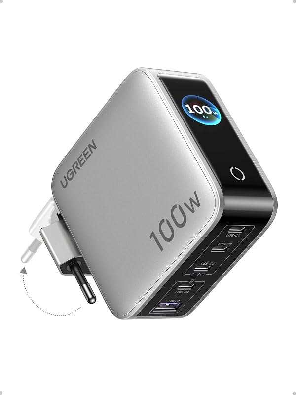 Nexode Pro Cargador USB C 100W Carga Rápida Pantalla TFT