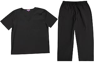 Tropi Men's Scrub Sets Uniforms for Men 6952-BLACK-S, Black, Small