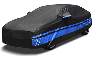 ATHUPEAD 10-Layer Car Cover Waterproof All Weather for Automobiles, Outdoor Full Covers Universal Fit for Audi A1, BMW Z3, Hyundai Accent, Honda Civic, Sedan Up to 167" L, Size A2 (See Size Chart)