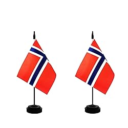 Rotenl 2 Pack Norway Desk Flag, Norwegian Table
