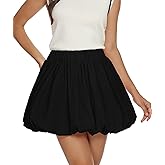 Casly Lamiit Women's Bubble Mini Skirts Balloon High Waisted Skorts Puffy Hem Summer Trendy Cute Going Out Party Skirt
