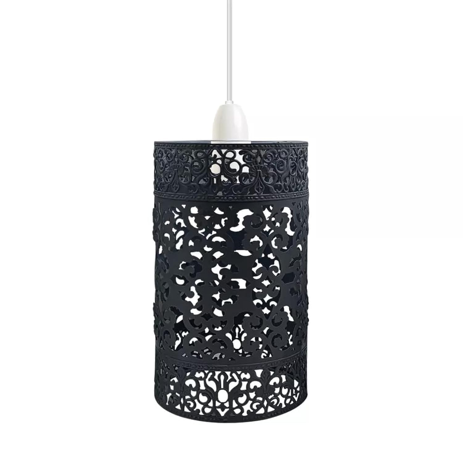 LEDSone Vintage Cage Metal Lamp Shade - Industrial Metal Cage Light DIY Ceiling Pendant Lights for Dining Room Bedroom Loft Hallway (Black 1B) — image 1