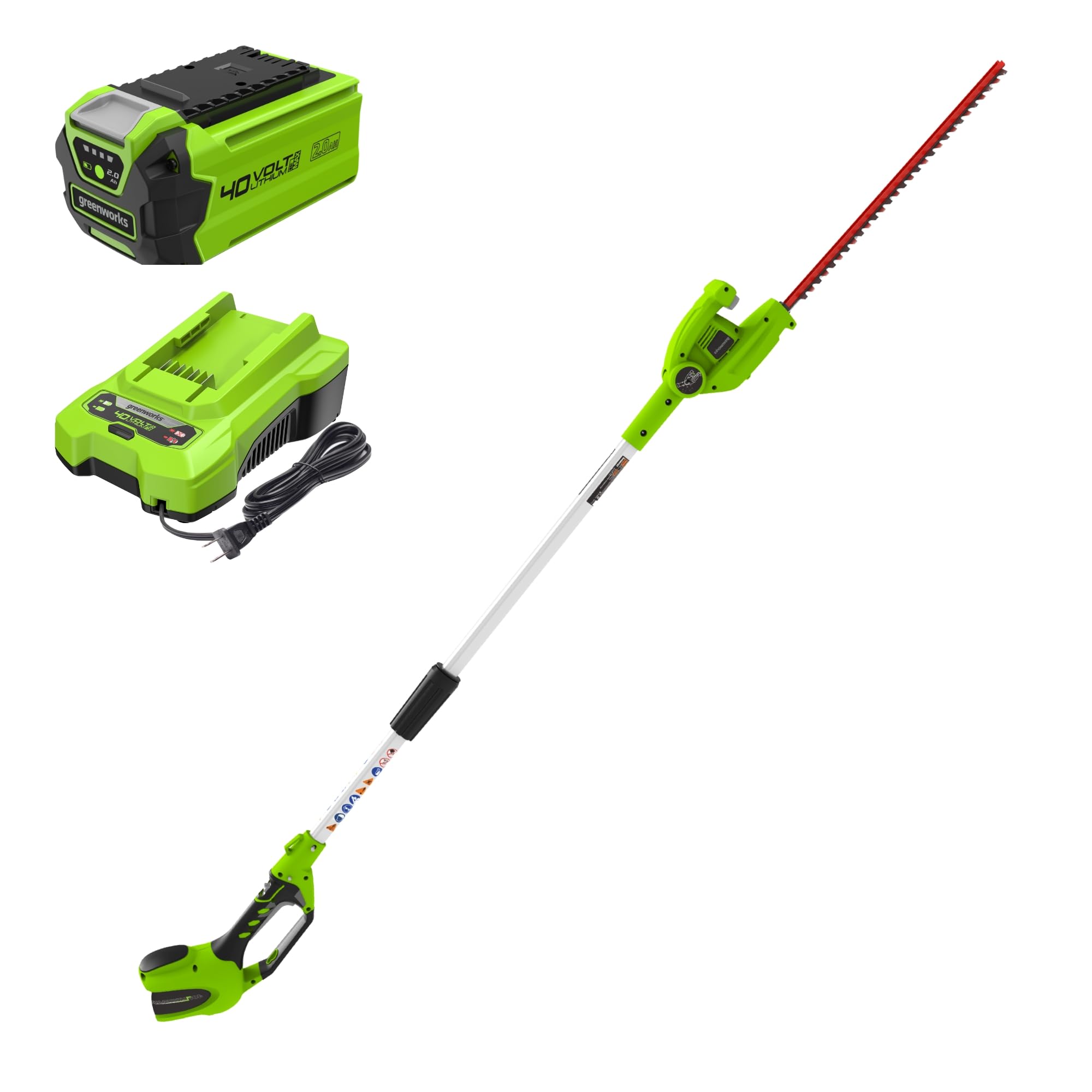 Photo 1 of ******no battery********Greenworks 40V 20" Cordless Pole Hedge Trimmer, 2.0Ah Battery and Charger Included