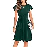 OWIN Womens 2026 Elegant Ruffle Sleeve Flared A Line Swing Casual Party Cocktail Dresses