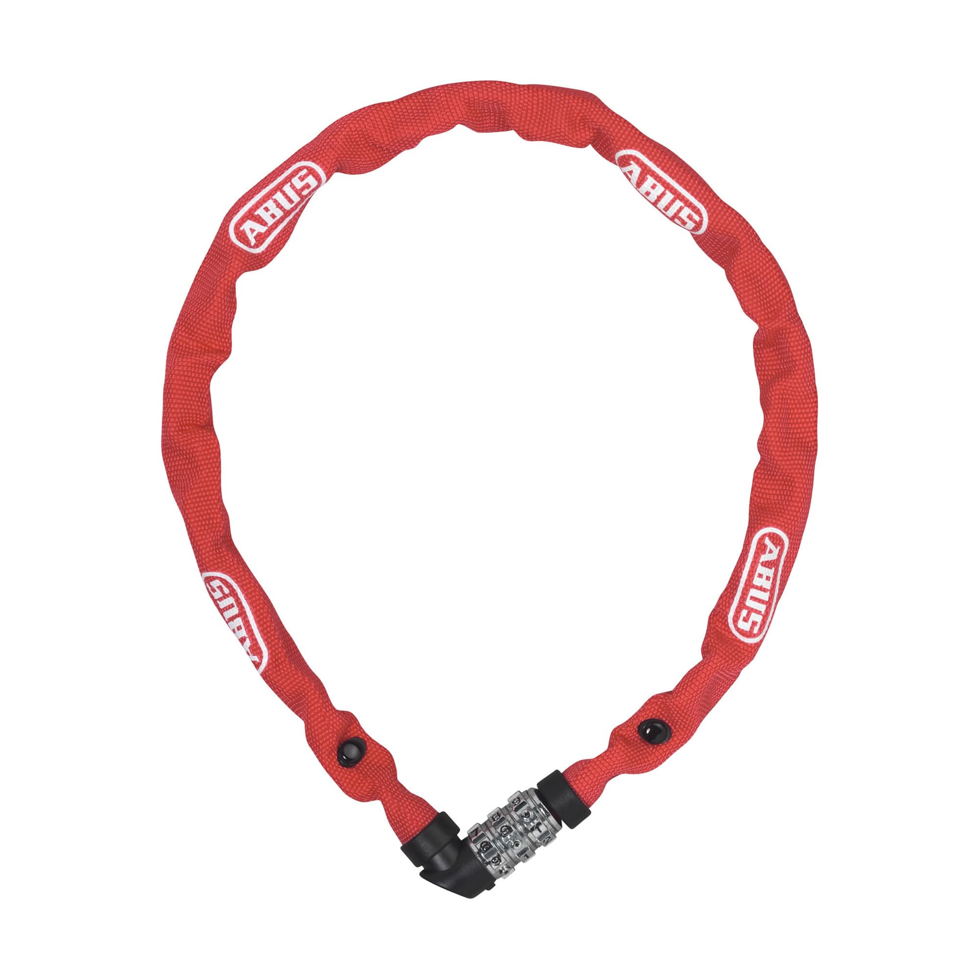 ABUS chain lock 1200 Web - Combination lock with 3-digit combination - Hardened steel chain - Lightweight bicycle lock with colour selection - Bicycle accessories - 60 cm - Red