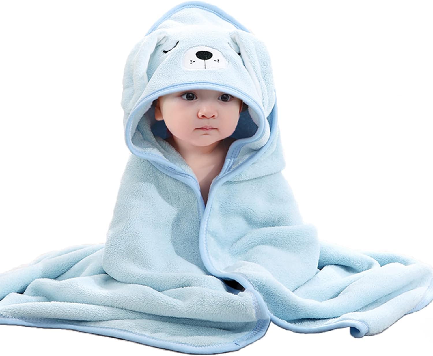 Aisawate Hooded Baby Towel - Premium Soft Bath Towel for Baby, Newborn,Infant - Ultra Absorbent,Natural Baby Stuff Towel, Soft Coral Velvet Coral Fleece Bath Towel for Boys and Girls
