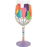 Enesco Designs by Lolita Squad Hand-Painted Artisan Wine Glass, 15 Ounce, Multicolor