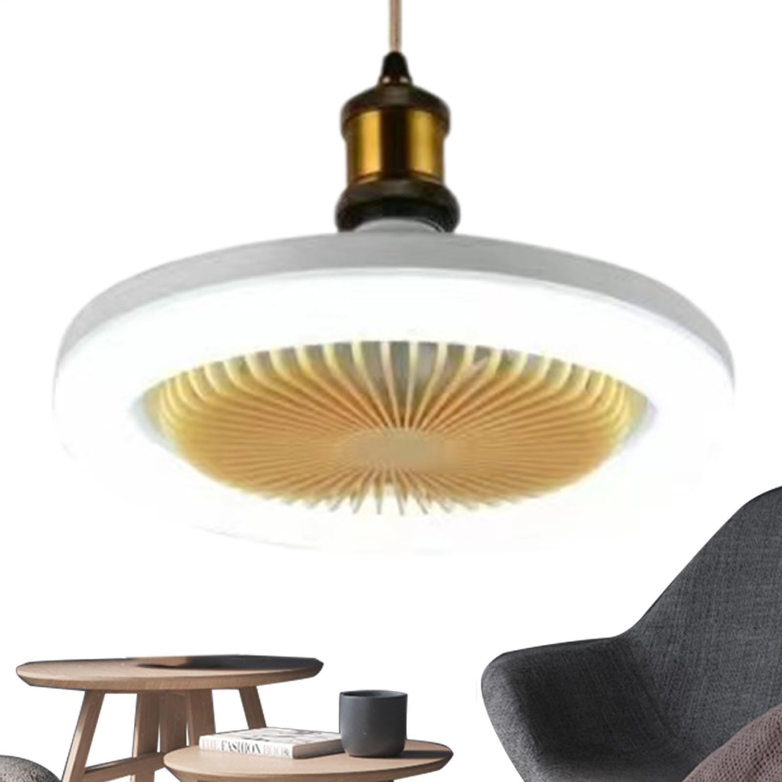 Generisch LED Ceiling Light Fan, Ceiling Fan with LED Lighting and Remote Control, Extremely Quiet, 3 Colour Modes, Lighting Perfect for Bathroom, Garage, Storage Cellar