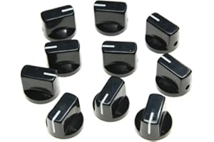 KAISH 10pcs Guitar AMP Effect Pedal Knobs Pointer Knob with Set Screw Black