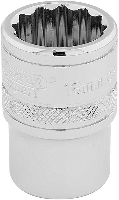Draper 33202 1/2" Square Drive 12 Point Socket 18mm Blue