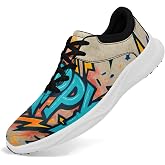 coolcustomize Graffiti Golf Shoes Men Women Spikeless Waterproof Wide Golf Sneakers Air-Outer Outdoor Non-Slip Comfortable Sports Shoes