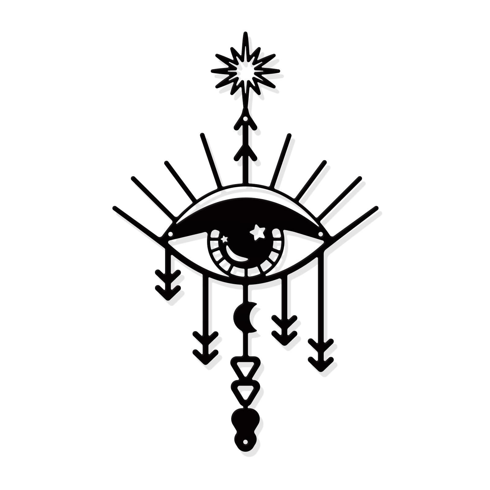 NBEADS Magic Eye Metal Wall Art Decor, Black Wall Hanging Decor Silhouette Wall Art for Home Bedroom Living Room Bathroom Kitchen Office Hotel Wall Decoration, 28x17cm