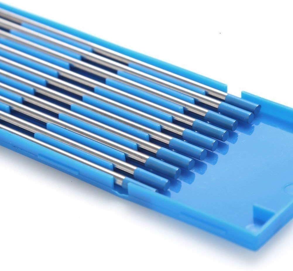 TEN-HIGH TIG Tungsten Electrodes, Lanthanum 2%, WL20(Blue) Lanthanum Tungsten Electrode, 1.0mm x150mm 10pcs Pack.