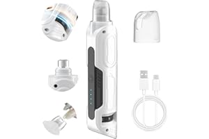 PAPIFEED High Torque Dog Nail Grinder Quiet - 6-Speed Adjustable Dog Nail Trimmers with 2 LED Lights & Dust-Proof Cover, Powerful Motor for Large/Medium/Small Dogs & Cats, Rechargeable - White