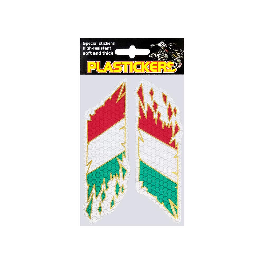 Set of Refractive Plastickers, Torn Italy Flag