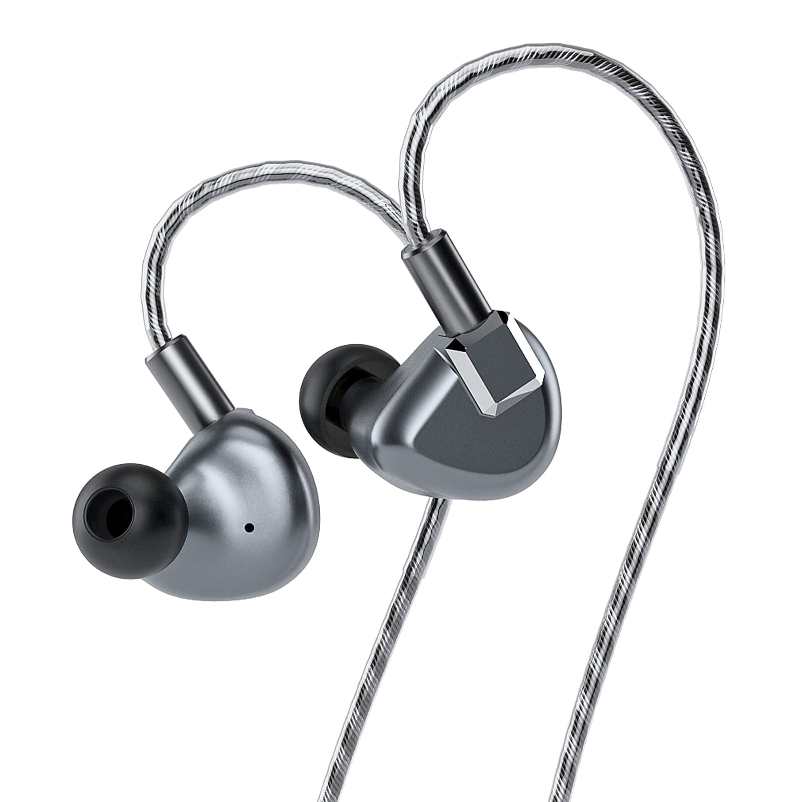 Letshuoer S12 in-Ear Earphone14.8mm Planar Magnetic Driver in Ear Monitors HiFi Wired Headphone with Detachable 2Pin Silver-Plated Monocrystalline Cable for Audiophile Musician(3.5mm, Grey)