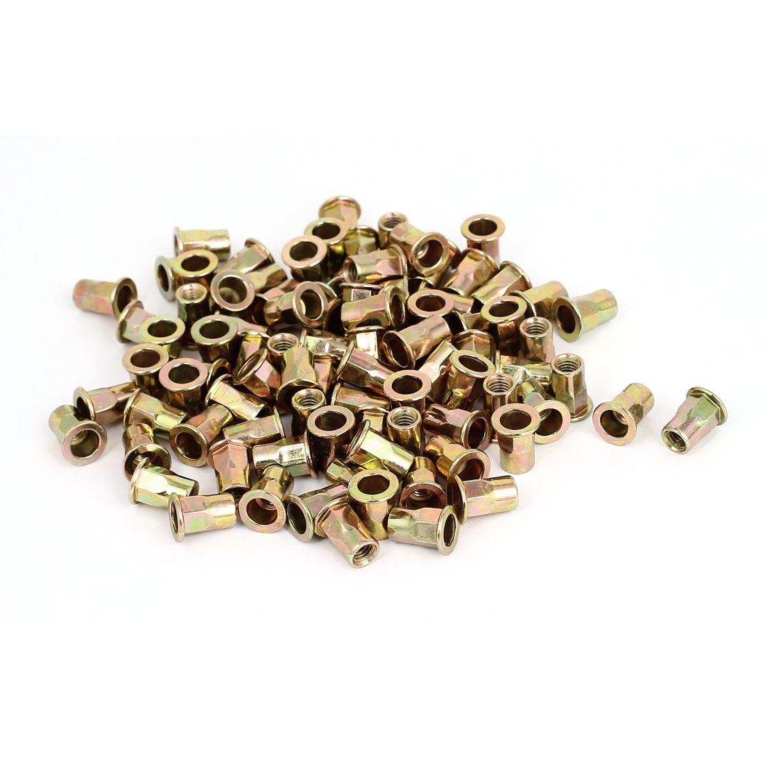 Sourcingmap M6 Half Hex Body Flat Head Blind Rivnuts Rivet Nuts Nutserts 100 Pcs